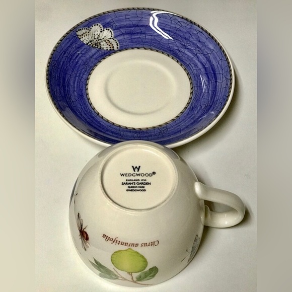 Vintage WEDGWOOD SARAH’S GARDEN England 1759 Queens Ware Teacup and Saucer - Picture 6 of 8